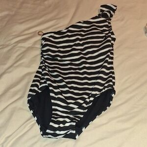 Michael Michael Kors One Piece Striped Bathing Suit